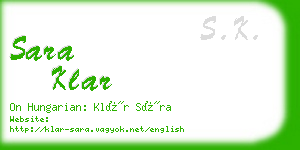 sara klar business card